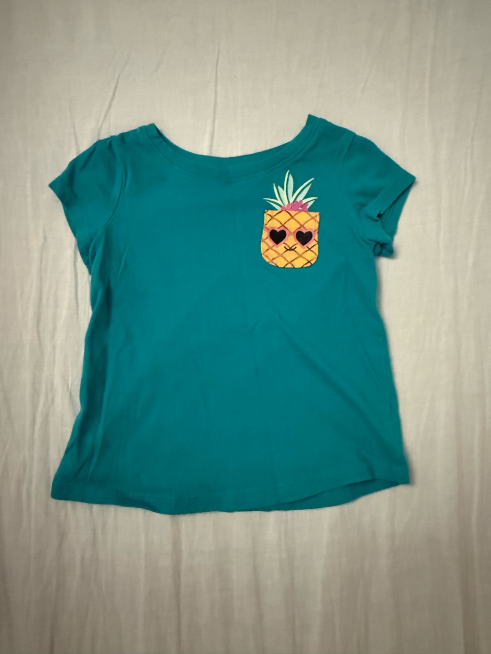 Teal Tee with Pineapple Patch - Picture 1 of 2